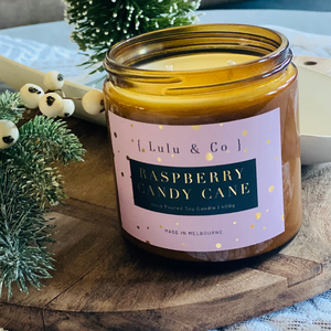 Raspberry Candy Cane 400ml Candle